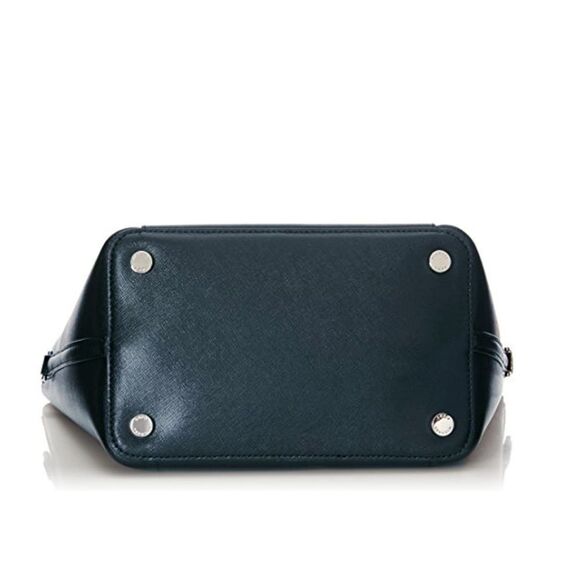 New! MICHAEL KORS Leather Greenwich Large Grab Bag Handbag Crossbody Navy Blue - Picture 9 of 16